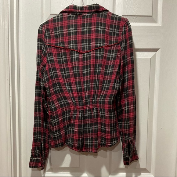 Western plaid flannel with ruffles - Picture 3 of 12